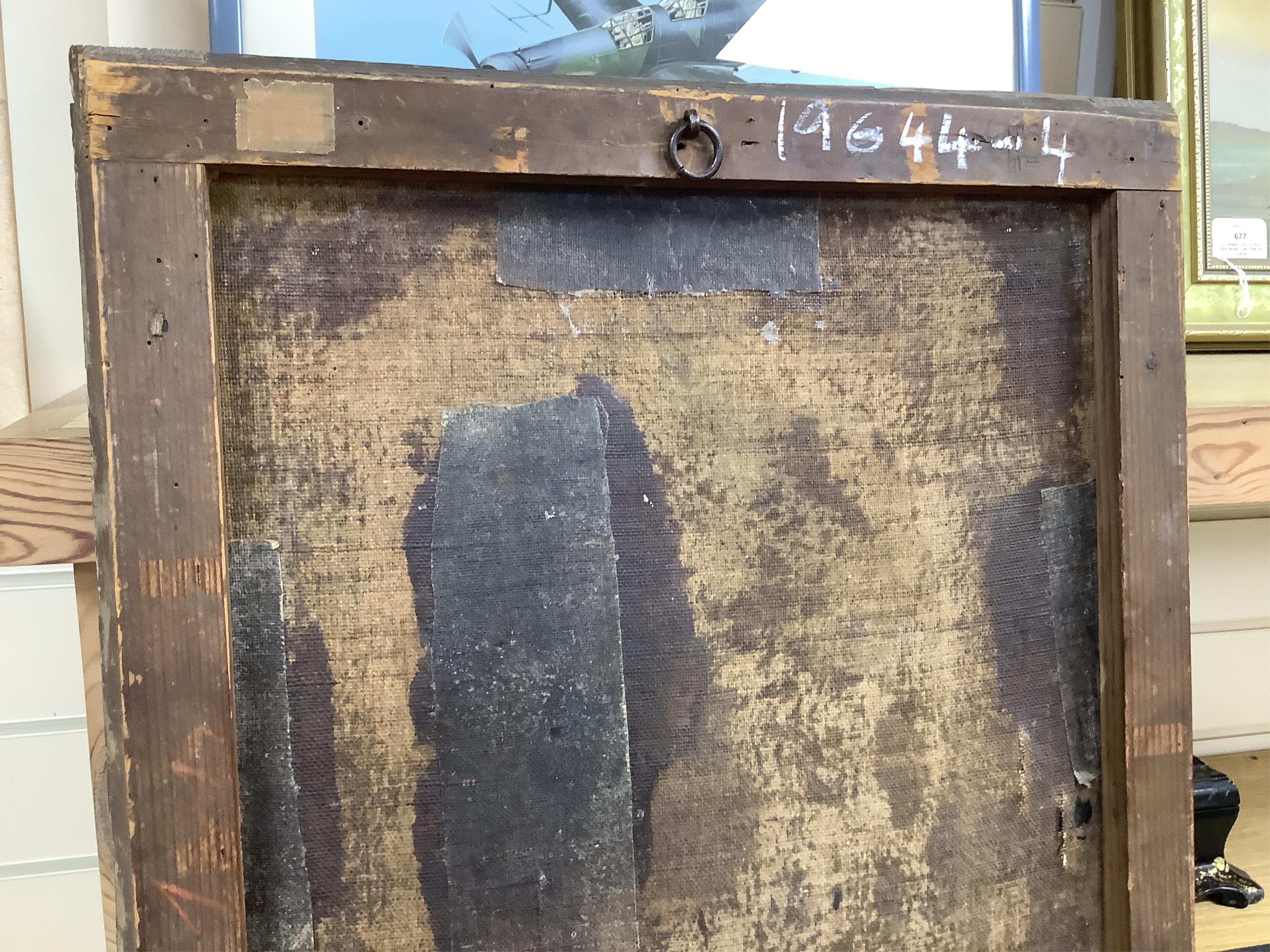 18th century, English School, Portrait of a gentleman wearing armour, feigned oval oil on canvas, 41 x 32cm, gilt framed